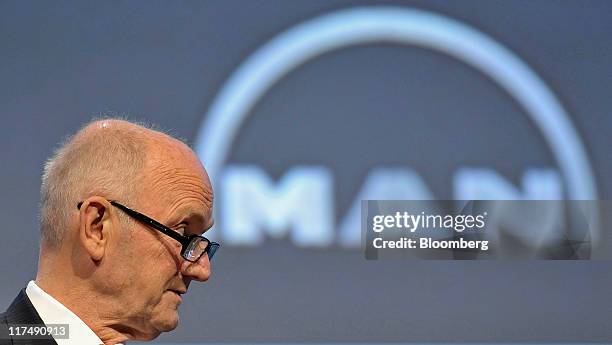 Ferdinand Piech, chairman of the supervisory board of MAN SE, speaks during the company's annual shareholders meeting in Munich, Germany, on Monday,...