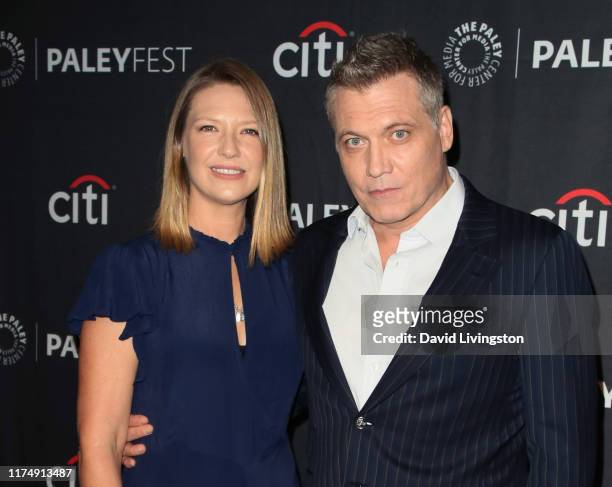 Anna Torv and Holt McCallany of "Mindhunter" attend The Paley Center for Media's 2019 PaleyFest Fall TV Previews - Netflix at The Paley Center for...