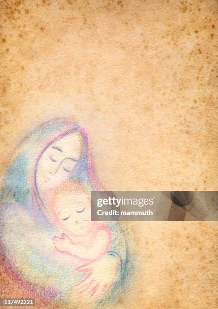 ilustrações de stock, clip art, desenhos animados e ícones de santa maria com criança jesus - blessed mother mary