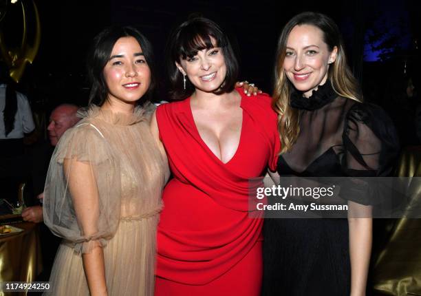 Maya Erskine, Rachel Bloom and Anna Konkle attend the Governors Ball during the 2019 Creative Arts Emmy Awards on September 15, 2019 in Los Angeles,...