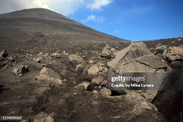 volcanic bombs at base of karymsky volcano - 噴出 ストックフォトと画像