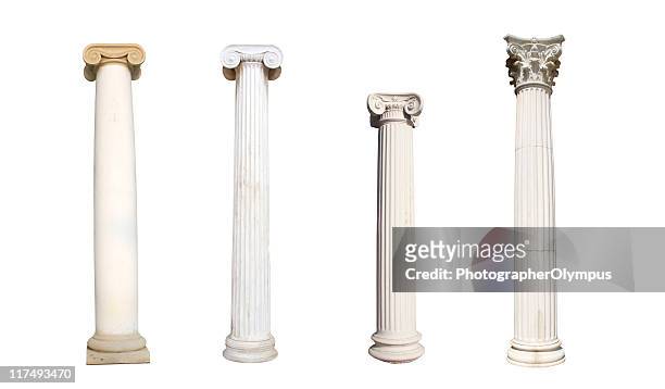 four isolated columns - column bildbanksfoton och bilder