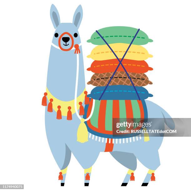 blue llama - llama stock illustrations