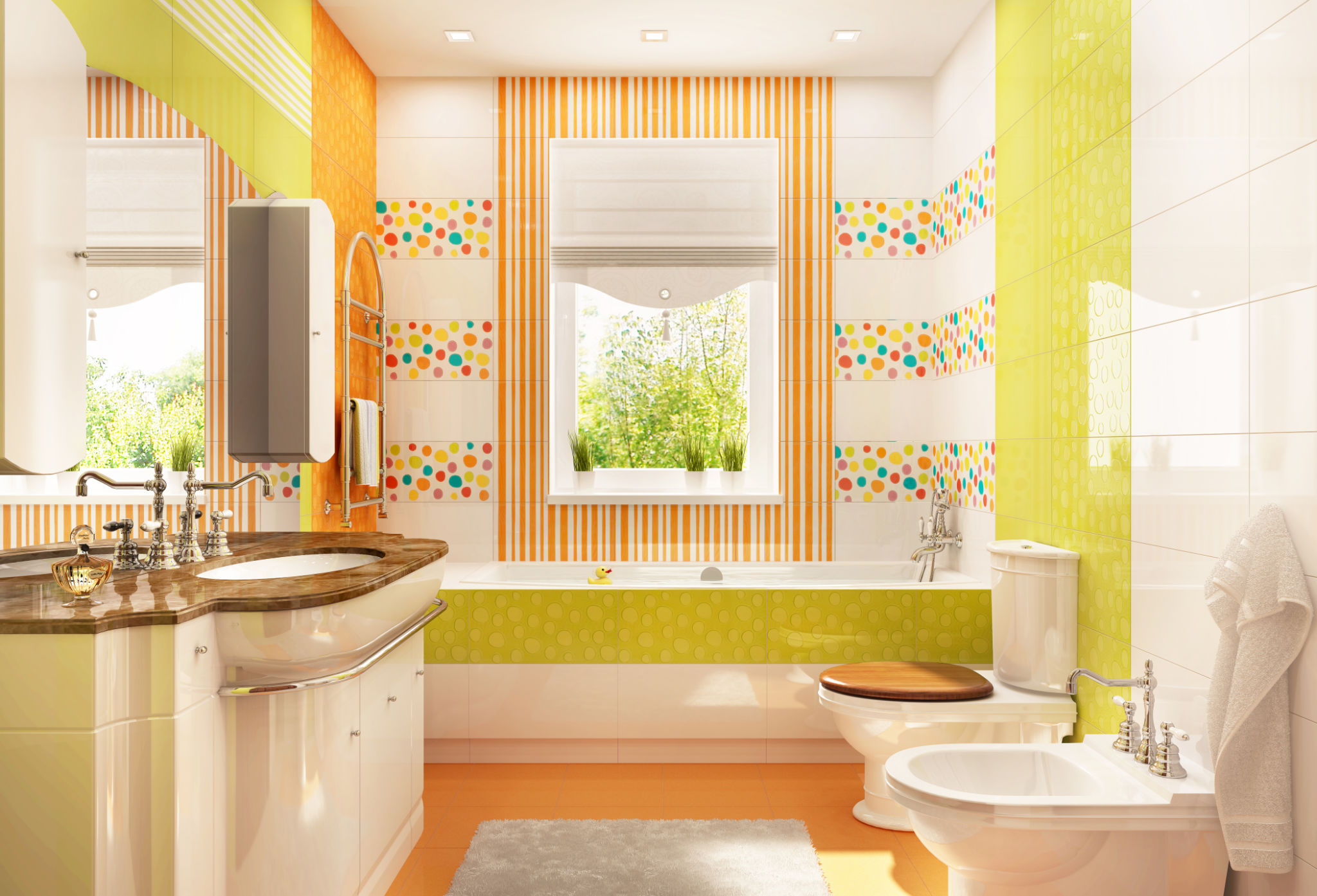 colorful bathroom
