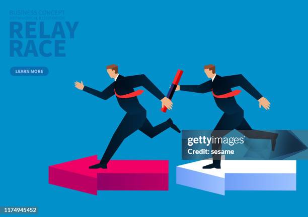 relay race, new and old handover - passing sport stock illustrations