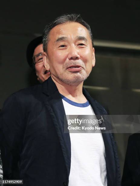 Photo taken in Tokyo on June 26 shows Japanese novelist Haruki Murakami after a recording of a radio show he hosts.