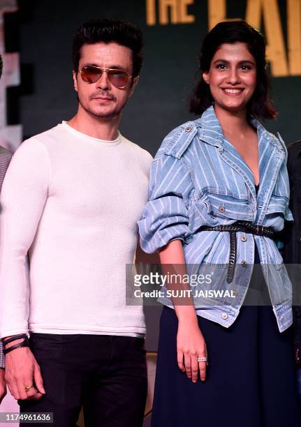 Actors Darshan Kumar and Shreya Dhanwanthary attend a press conference for Amazon original series "The Family Man" in Mumbai on September 17, 2019.