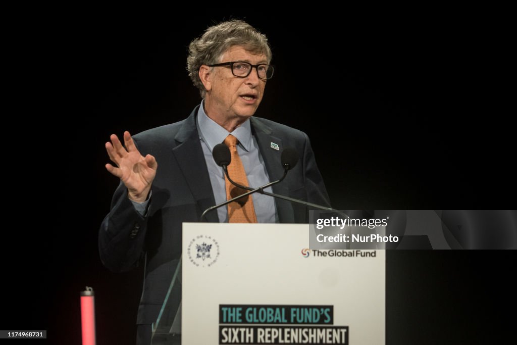 Bill Gates Delivers A Speech At The Fundraising Day At The Sixth World Fund Conference In Lyon