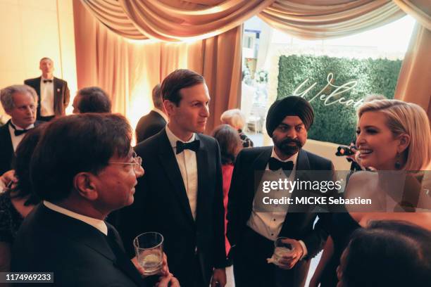 Evening gala for Christine Lagarde's departure from the IMF, Ivanka Trump, her husband Jared Kushner, Lakshmi Mittal and Ajay Banga are photographed...