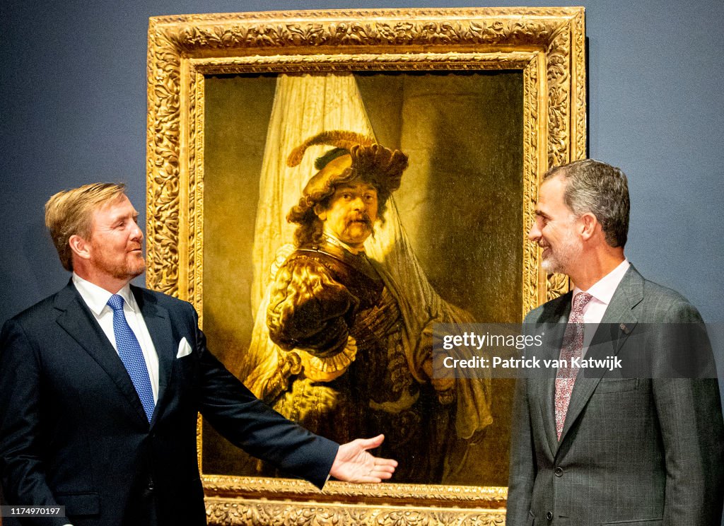 King Willem-Alexander Of The Netherlands And King Felipe Of Spain Attend The Opening Of the Rembrandt Velezquez Exhibition