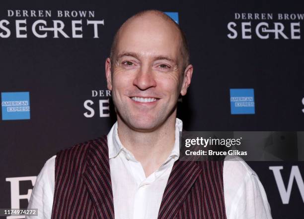 Derren Brown poses at the opening night after party for "Derren Brown: Secret" on Broadway at The Edition Time Square on September 15, 2019 in New...