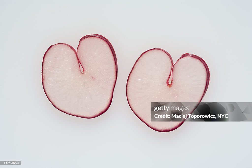 Two slices of radish