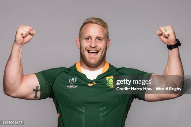 Vincent Koch of South Africa poses for a portrait during the South Africa Rugby World Cup 2019 squad photo call on September 15, 2019 in Tokyo, Japan.