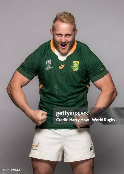 Vincent Koch of South Africa poses for a portrait during the South Africa Rugby World Cup 2019 squad photo call on September 15, 2019 in Tokyo, Japan.