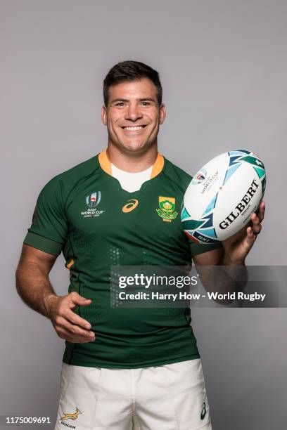 Schalk Brits of South Africa poses for a portrait during the South Africa Rugby World Cup 2019 squad photo call on September 15, 2019 in Tokyo, Japan.