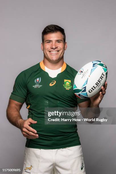 Schalk Brits of South Africa poses for a portrait during the South Africa Rugby World Cup 2019 squad photo call on September 15, 2019 in Tokyo, Japan.