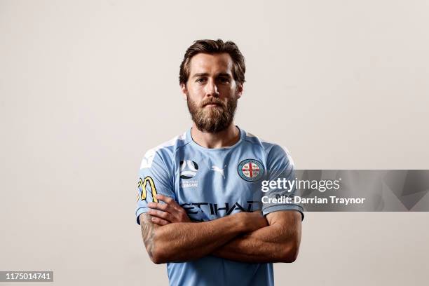 Joshua Brillante poses during the Melbourne City 2019/20 A-League Headshots Session at AAMI Park on September 16, 2019 in Melbourne, Australia.