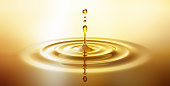 Moisturizing cosmetic oil drop with ripples