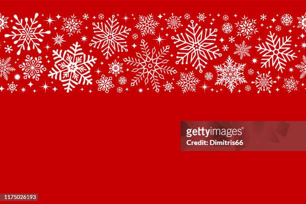 seamless snowflake border - holiday stock illustrations