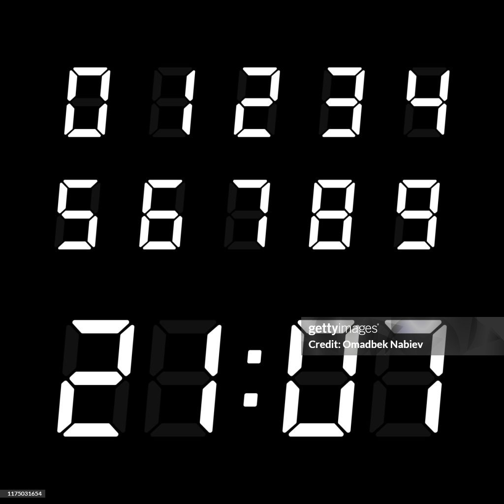 Random Number Clock Digital Clock Number Set High-Res Vector Graphic - Getty Images