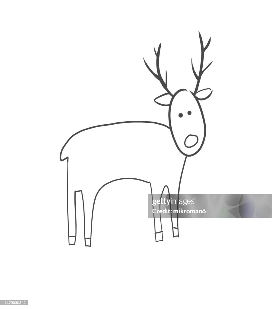 Christmas illustration of reindeer- christmas card