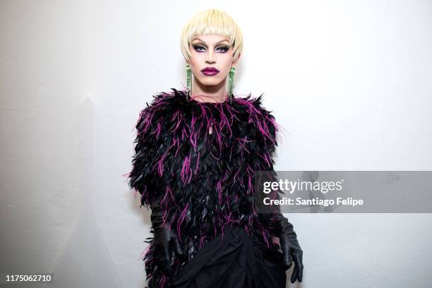 Aquaria attends 'ERDEM S/S 2020' fashion show during London Fashion Week September 2019 London on September 16, 2019 in London, England.