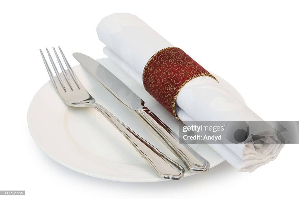 ディナー用大皿ナイフとフォーク型