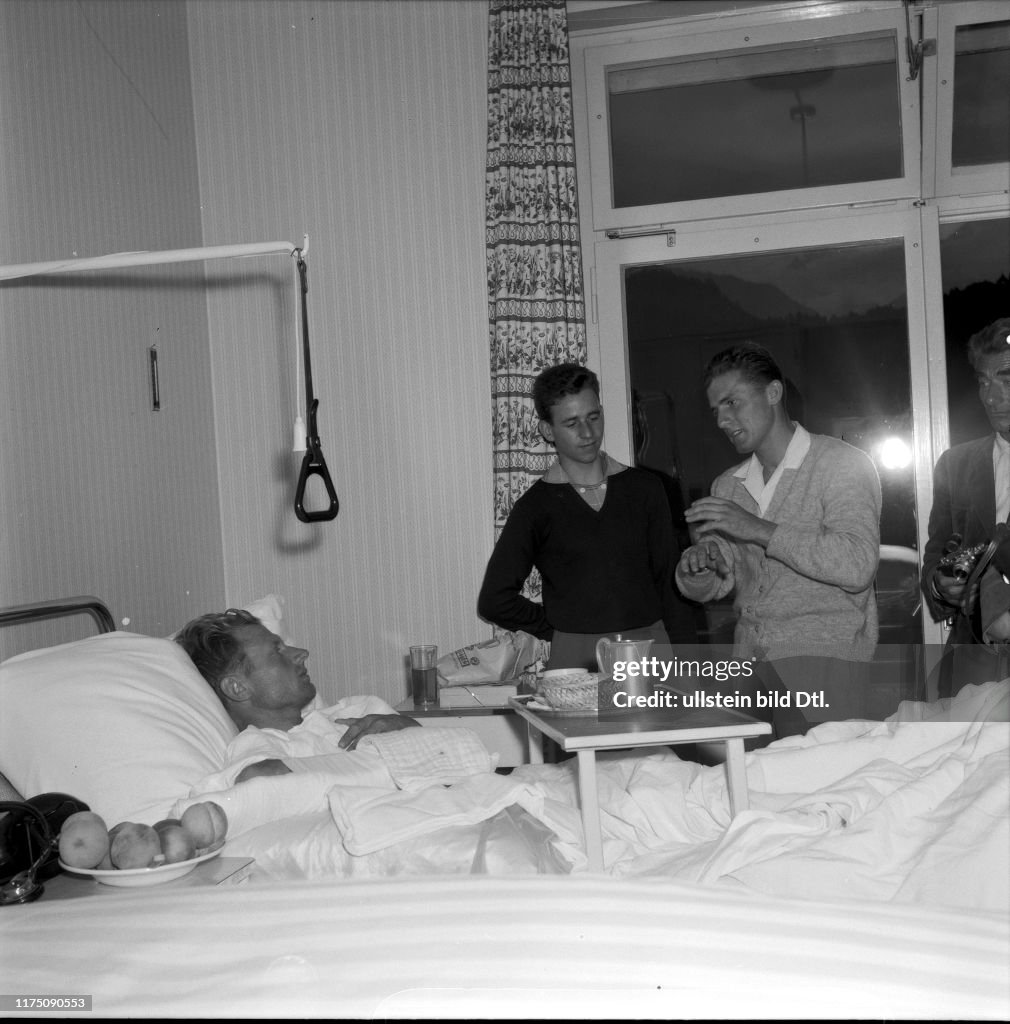 Failed ascent of the Eiger North Face by Noichl, Raditschnik, Brandler 1958: Visit in the hospital in Interlaken