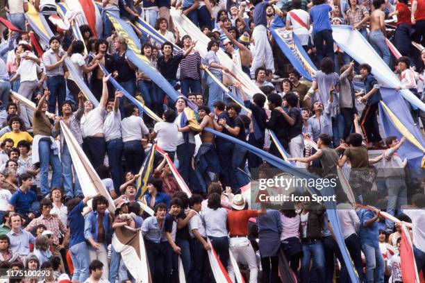 Fans Boca during the Primera Division match between River Plate and Boca Juniors at Estadio Monumental, Buenos Aires, Argentina on November, 1st 1981