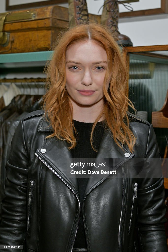 Eleanor Tomlinson attends the opening of the Belstaff Flagship store
