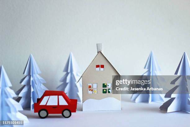 paper house - car decoration stock pictures, royalty-free photos & images