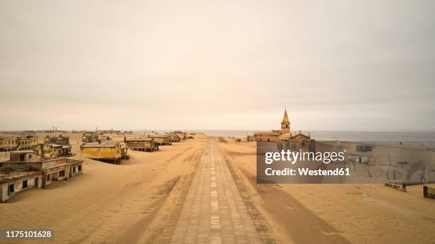 aerial view of tigres island, angola - ghost town stock pictures, royalty-free photos & images