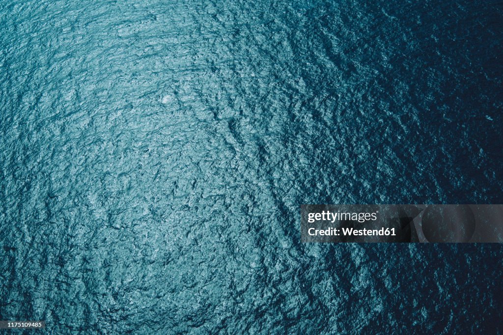 Aerial view of deep blue sea at Great Barrier Reef, Australia