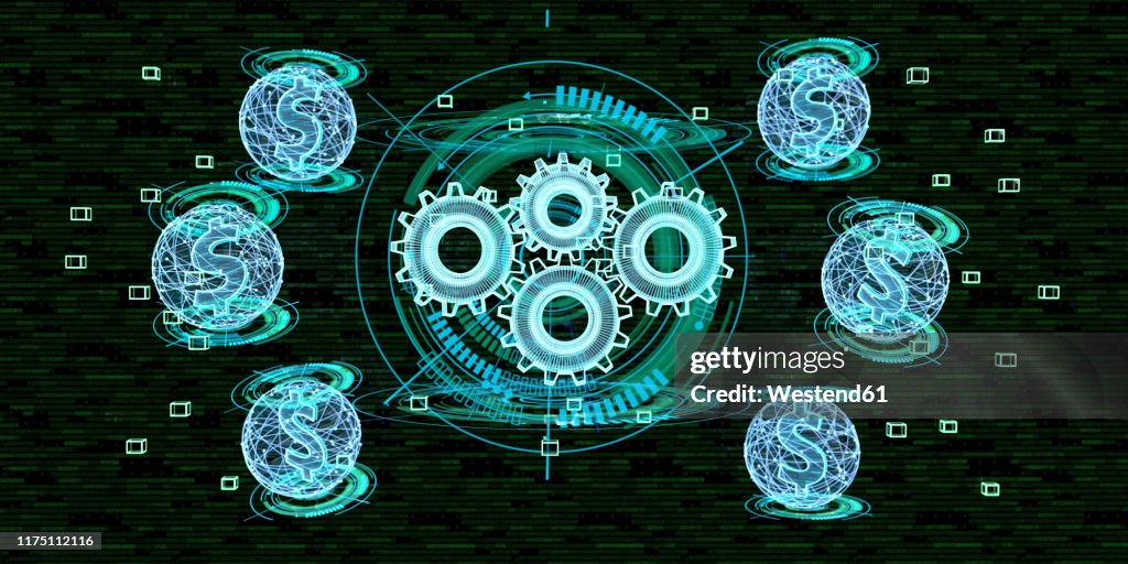 Costs of digitization in the industry, 3D Illustration