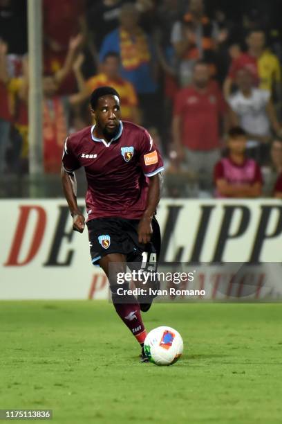 Sedrick Kalombo of Salernitana during the Serie B match between Salernitana and Benevento Calcio at Stadio Arechi on September 16, 2019 in Salerno,...