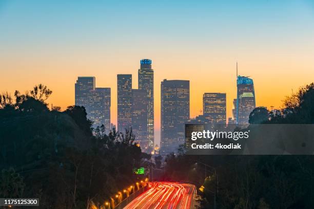 road to los angeles - us bank tower stock pictures, royalty-free photos & images