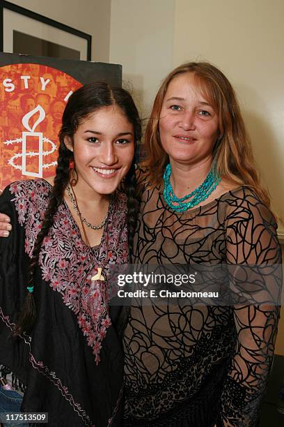 Orianka Kilcher and mother Saskia Kilcher during Amnesty International and Fox Searchlight Pictures special screening of "Water" at Clarity Theatre...