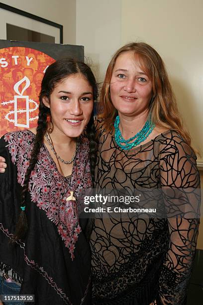 Orianka Kilcher and mother Saskia Kilcher during Amnesty International and Fox Searchlight Pictures special screening of "Water" at Clarity Theatre...