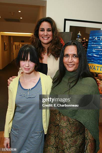 Mia Kirshner, Amnesty International's Bonnie Abaunza and Director Deepa Mehta