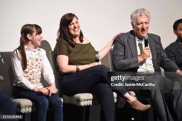 Alexa Swinton, Allison Tolman and Clancy Brown speak onstage during the premiere Of ABC's Emergence with PEOPLE on September 16, 2019 in New York...