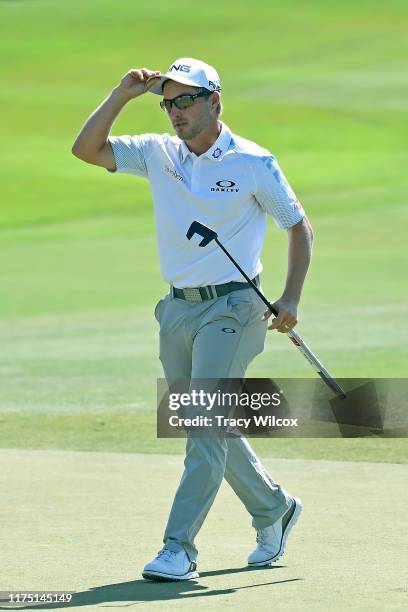 Austin Cook finished his round at 8-under during the first round of the Houston Open at the Golf Club of Houston on October 10, 2019 in Humble, Texas.