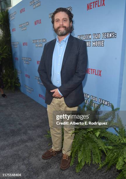 Zach Galiafinakis attends the premiere of Netflix's "Between Two Ferns: The Movie" at ArcLight Hollywood on September 16, 2019 in Hollywood,...