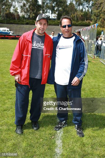 Writer Adam Sandler and Jon Lovitz during Revolution Studios and Columbia Pictures Premiere of "The Benchwarmers" at Sunset Canyon Recreation...