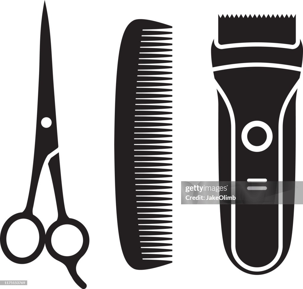 Hair Cutting Supplies Silhouettes