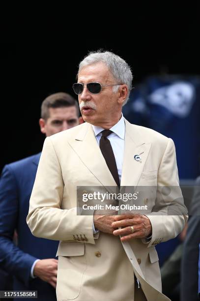 Los Angeles Rams owner Stan Kroenke enters Los Angeles Memorial Coliseum ahead of the game against the New Orleans Saints on September 15, 2019 in...