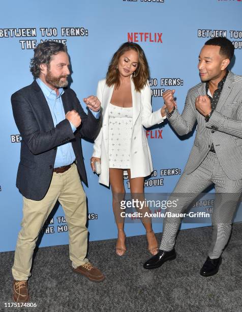 Zach Galifianakis, Chrissy Teigen, John Legend attend the LA Premiere of Netflix's "Between Two Ferns: The Movie" at ArcLight Hollywood on September...