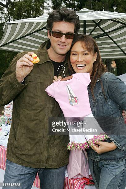 Simon Wakelin and Tia Carrere at Mama and Bambino during Silver Spoon Dog and Baby Buffet - Day 1 at Private residence in Hollywood, California,...