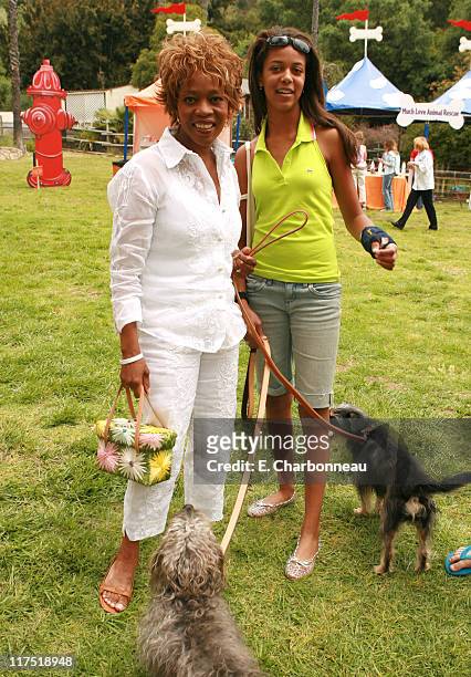 Alfre Woodard and daughter Mavis during Old Navy Nationwide Search for New Canine Mascot - April 29, 2006 at Franklin Canyon Park in Beverly Hills,...