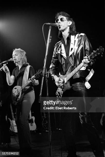 Ben Orr and Ric Ocasek performing with 'The Cars' at Beurs Theater in Brussels, Belgium on November 17, 1978.