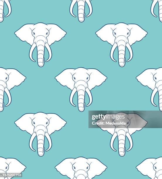 elephant seamless pattern - african elephant stock illustrations